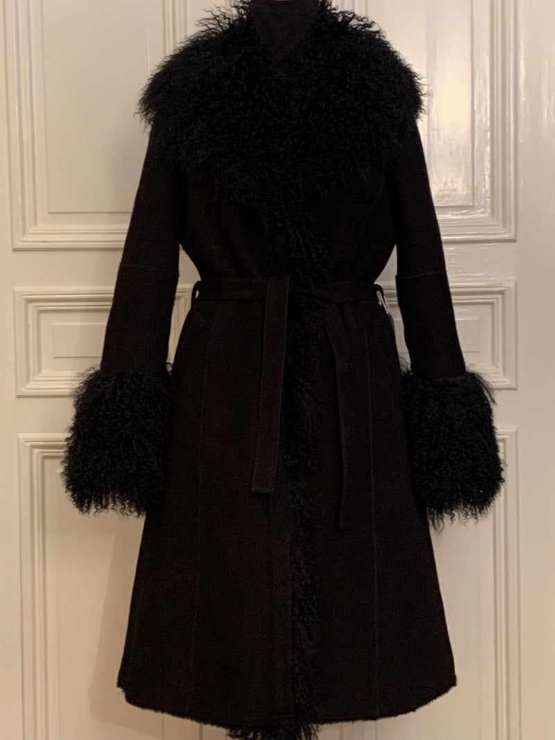 Modesty long sheepskin coat