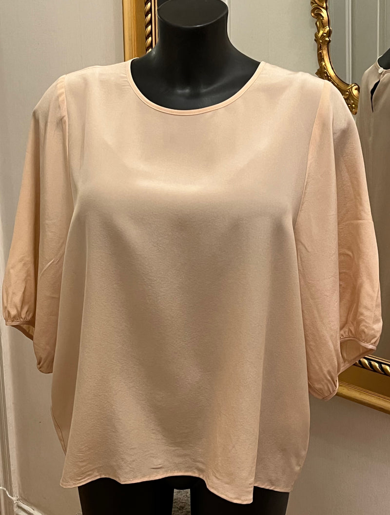 Blus i 100 % Mulberry Silke med ballongärm