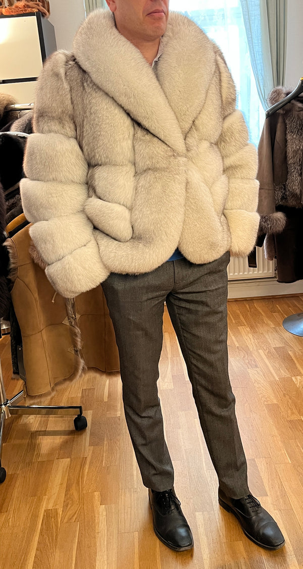 Räv Jacka med stor sjalkrage