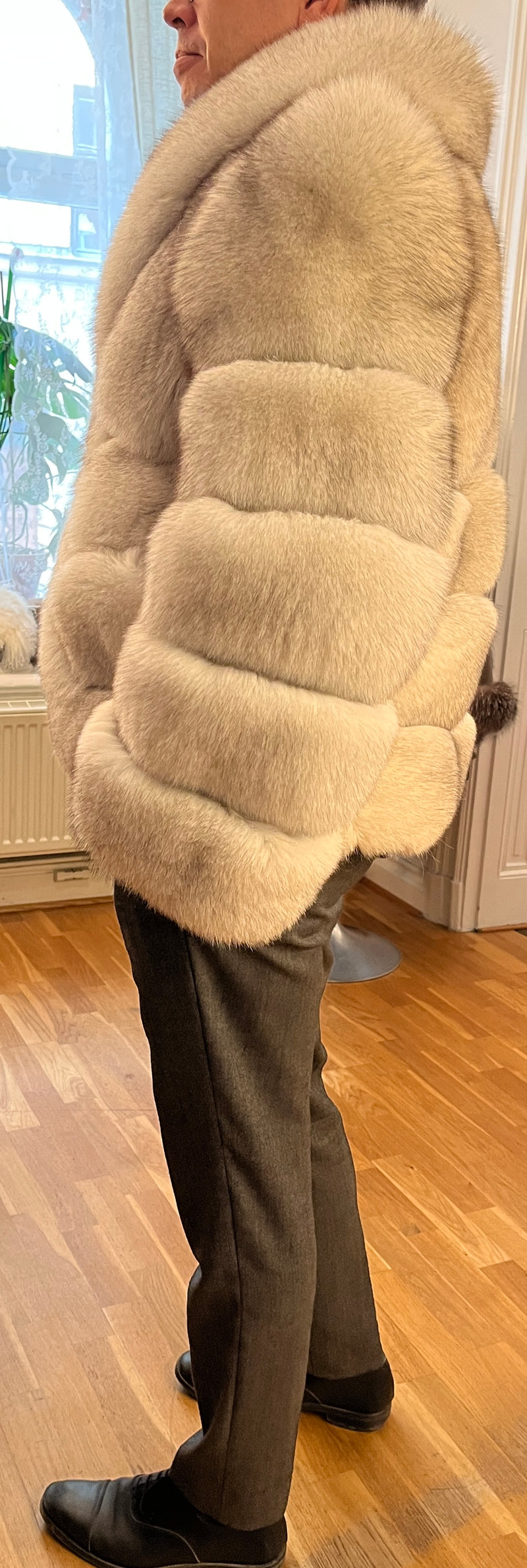 Räv Jacka med stor sjalkrage