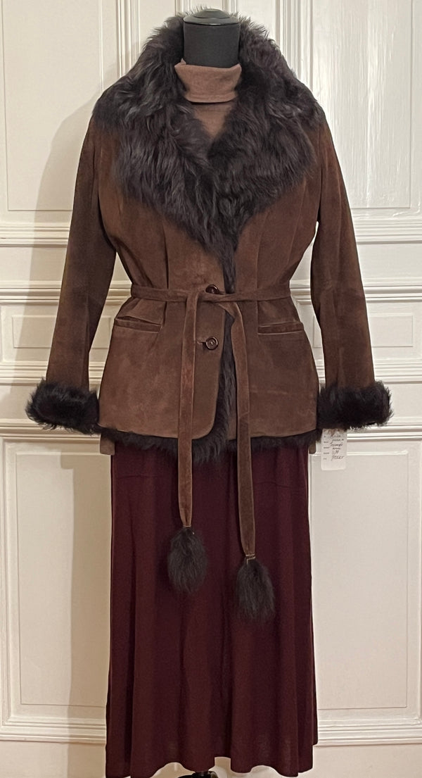 Suede or Leather jacket with shearling collar