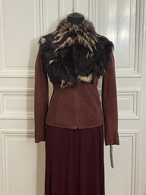 Monaco jacket in lamb suede and shearling