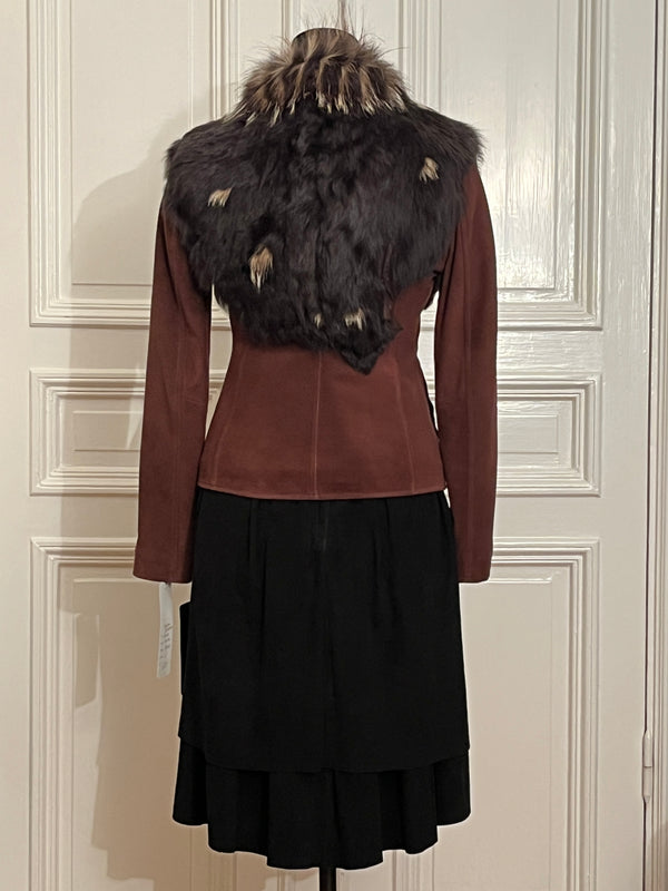 Monaco jacket in lamb suede and shearling