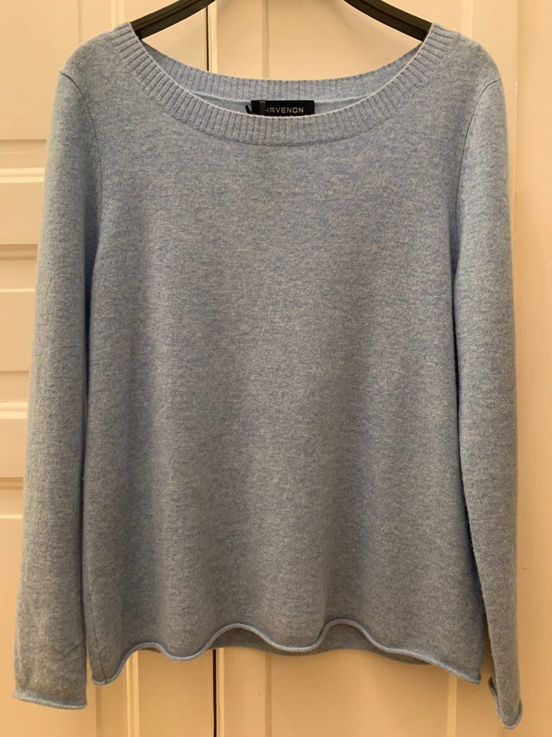 Cashmere sweater with boat neck