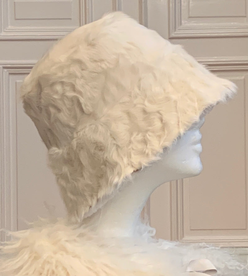 Double bucket hat in sheepskin