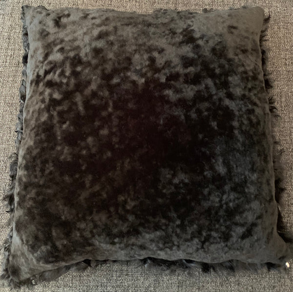 Sheepskin pillow in curly sheepskin